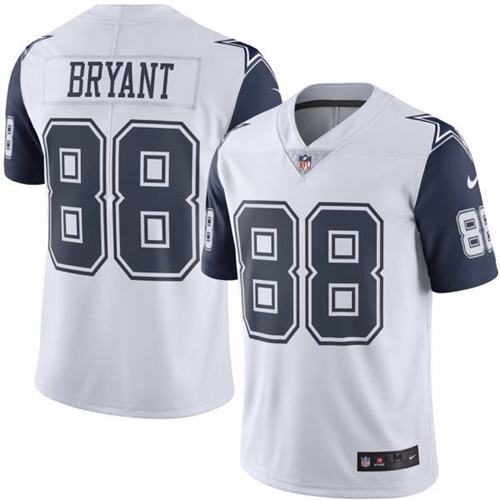 Nike Cowboys #88 Dez Bryant White Men's Stitched NFL Limited Rush Jersey - Click Image to Close